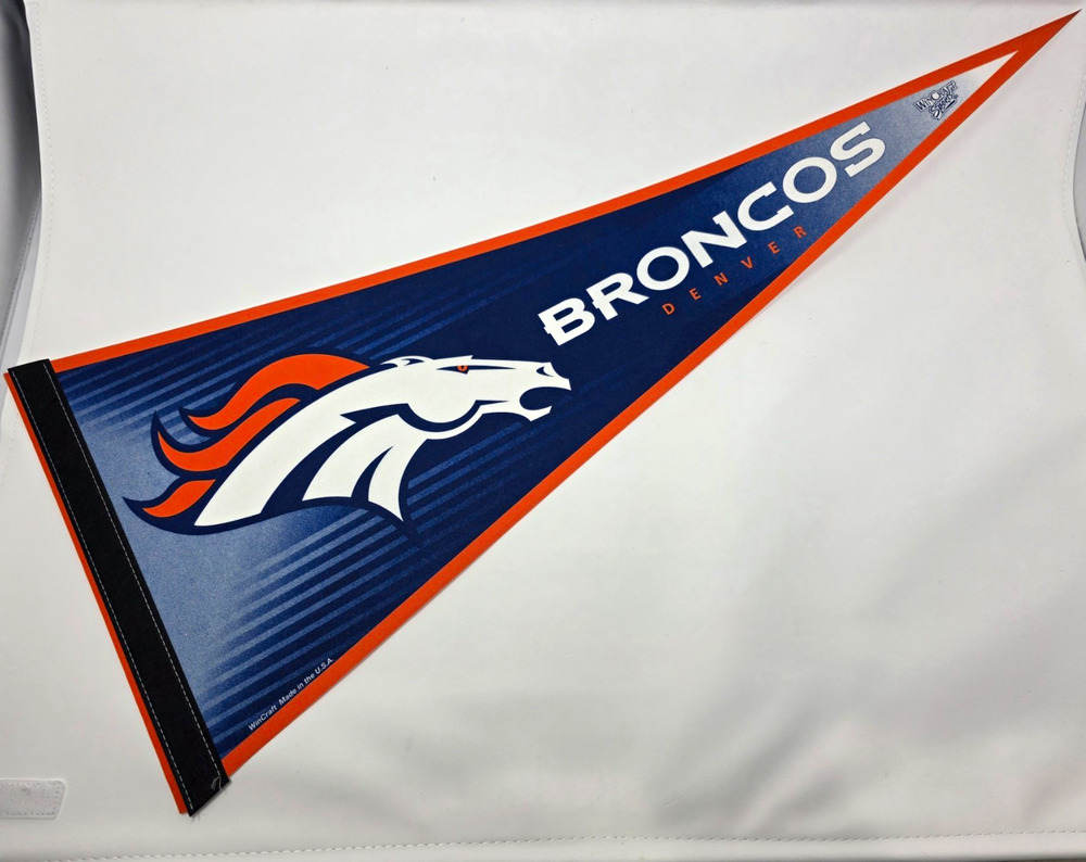Denver Broncos NFL Football Triangular Pennant Flag Blue Orange